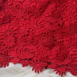 Sleeveless Dress Red Embroidery Beading Embroidery..